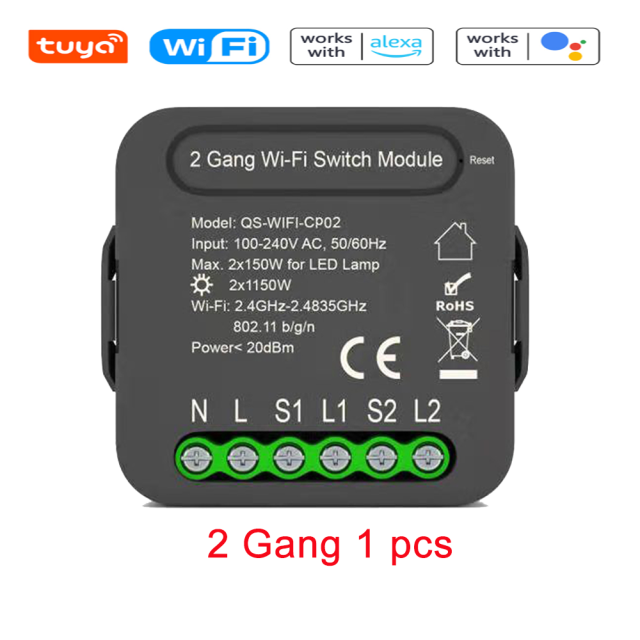 1 pcs 2 Gang
