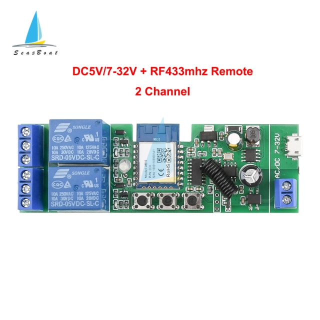 2CH DC7-32V RF433