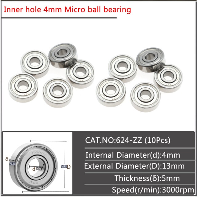 10Pcs 624ZZ