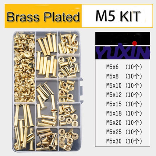 180Pcs Brass Plated
