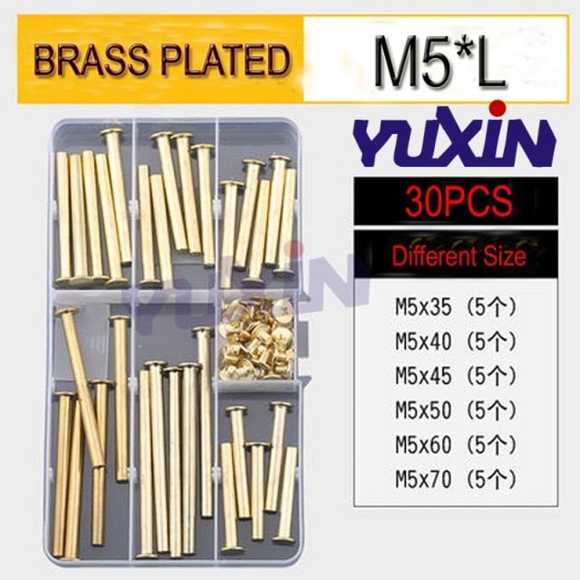60Pcs Brass Plated