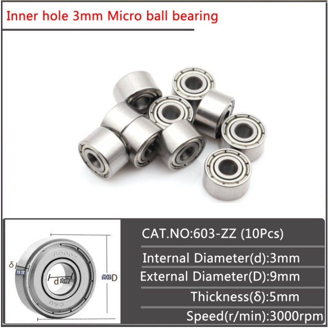 10Pcs 603ZZ