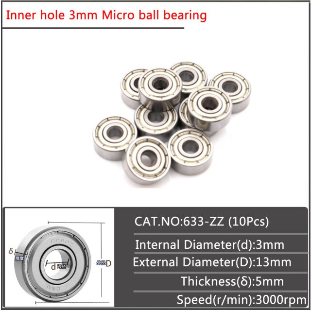 10Pcs 633ZZ