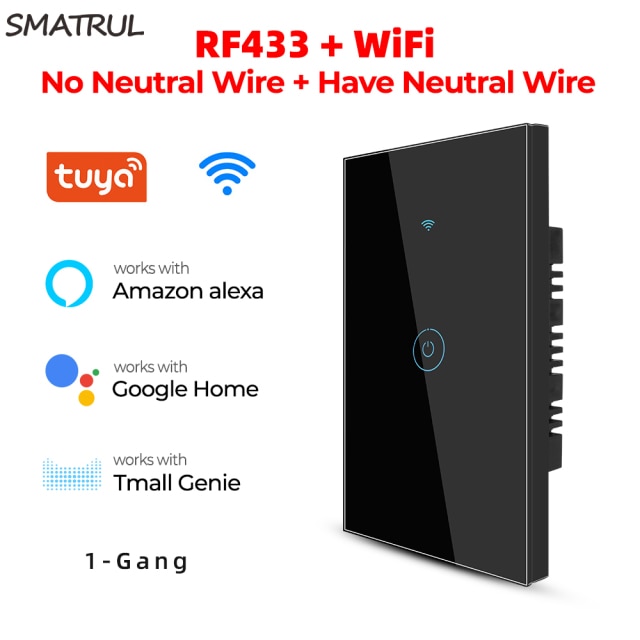 Black 1 gang WIFI