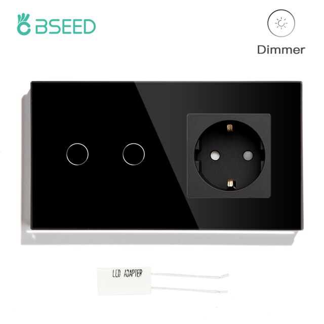 2Gang Dimmer Black