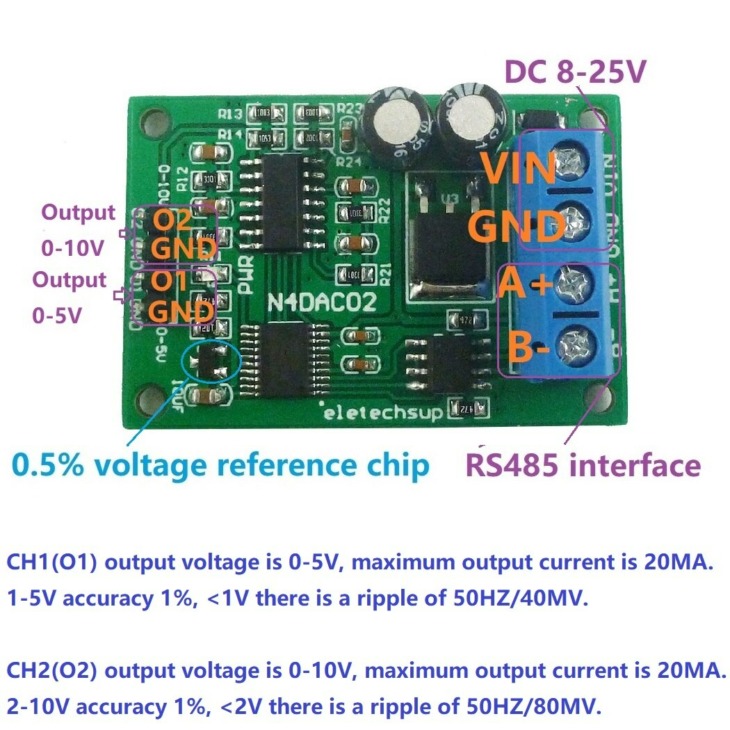 Modul Dac 4X N4Dac02 12V 24V 2Ch 0-5V 0-10V Pwm A Feszültség Analóg Átalakító Dac ...