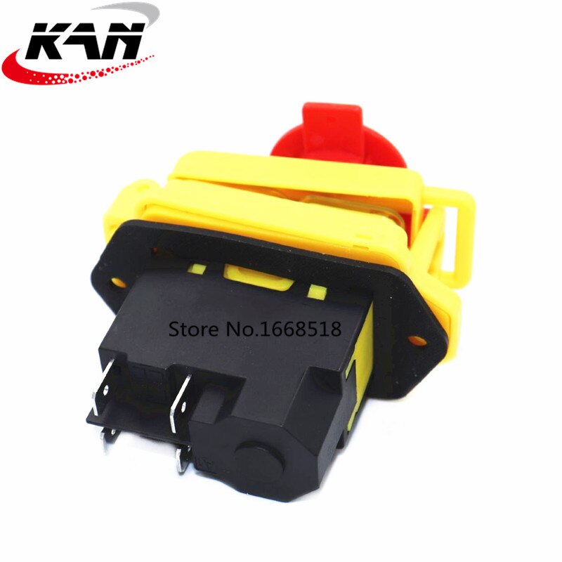 KEDU KJD17B Waterproof Emergency Stop Pushbutton Switch – 16A, Yellow, 5 Pin