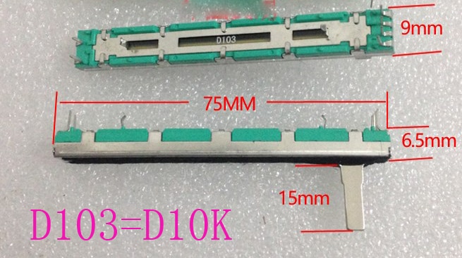 50Db 7,5 Cm-Es 75Mm D10K Kétcsatornás Keverő Fader Potenciométer D103 ...