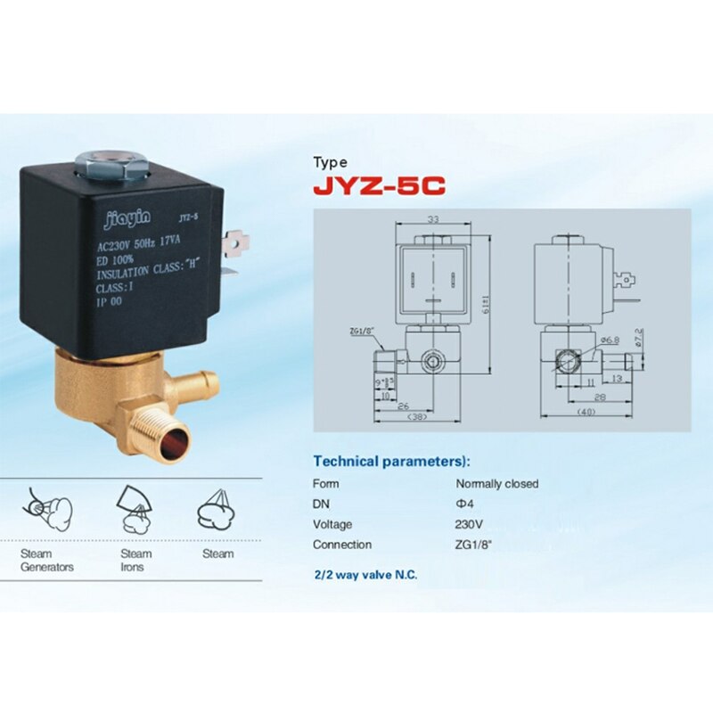 Jiayin Jyz-5 2 Út Ac 230V 50Hz 17Va G1 / 8 “Általános Zárt ...