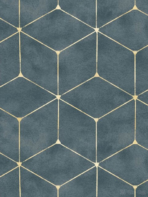Gold Striped Hexagon