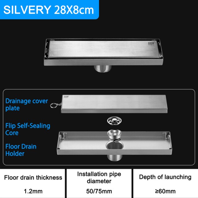 Silver 28x8cm