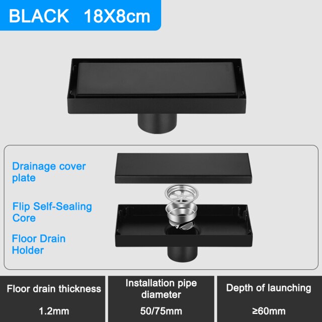 Black 18x8cm