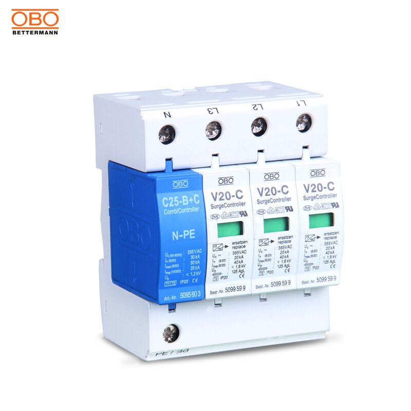 V20-C Surge Protector Osztály B V25-B + C / 3 + Npe Tápegység Lightning ...