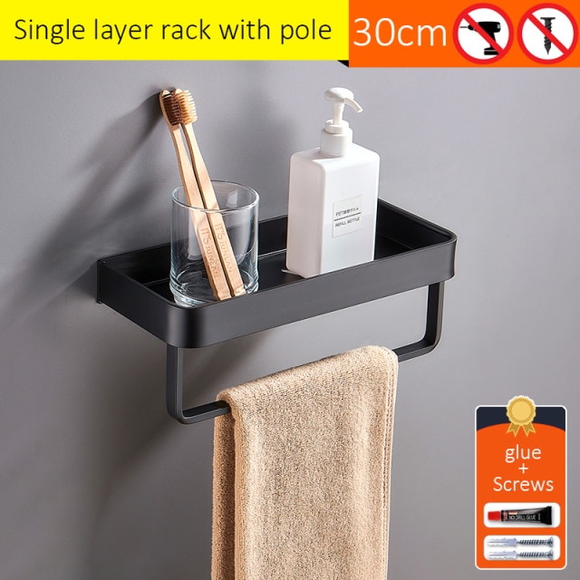 Shelf with rod 30cm
