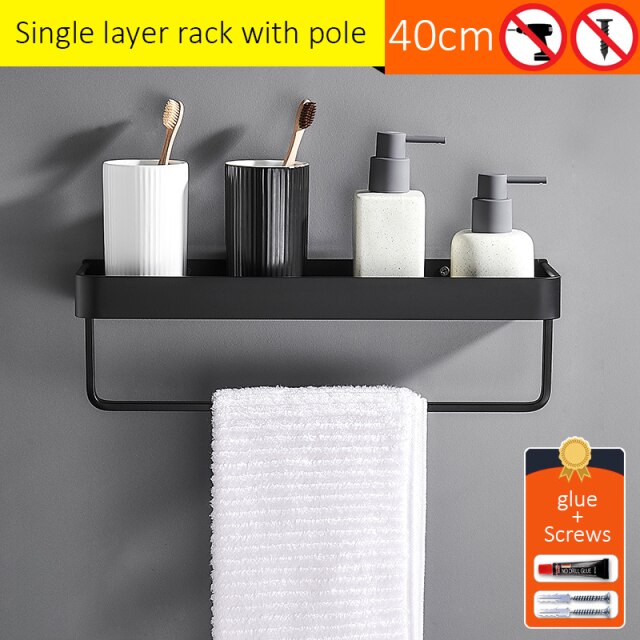 Shelf with rod 40cm