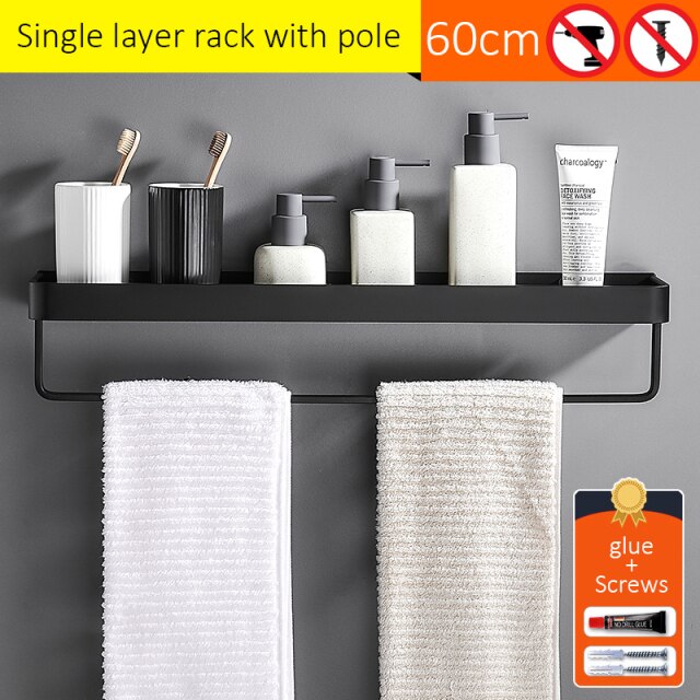 Shelf with rod 60cm