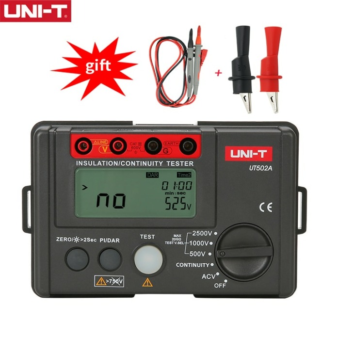 thumbnail image 2 of UNI-T UT502A Digital Megohmmeter / Insulation Resistance Tester - 500V/1000V/2500V, 100MΩ-9.9GΩ 2 of 3