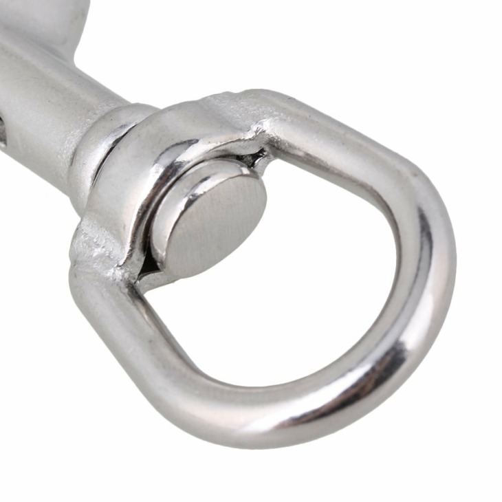 SWIVEL EYE BULL SNAP HOOK - STAINLESS STEEL - 102mm Snap Spring Lock Clip Rope