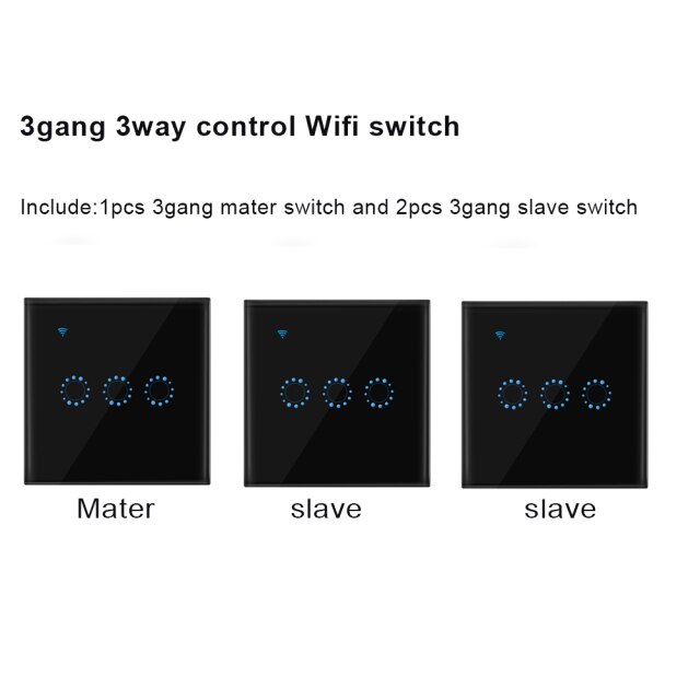 3 gang 3 way black