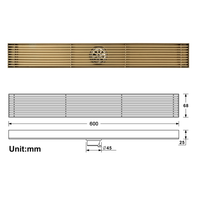 Brushed Gold - 60cm