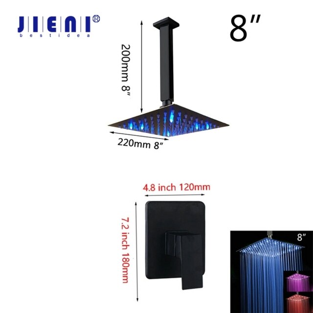 led 8 inch shower