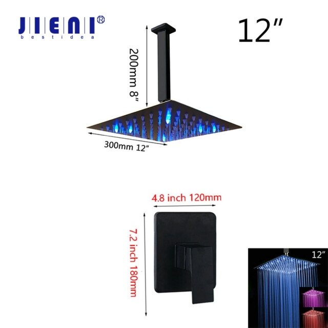 led 12 inch shower