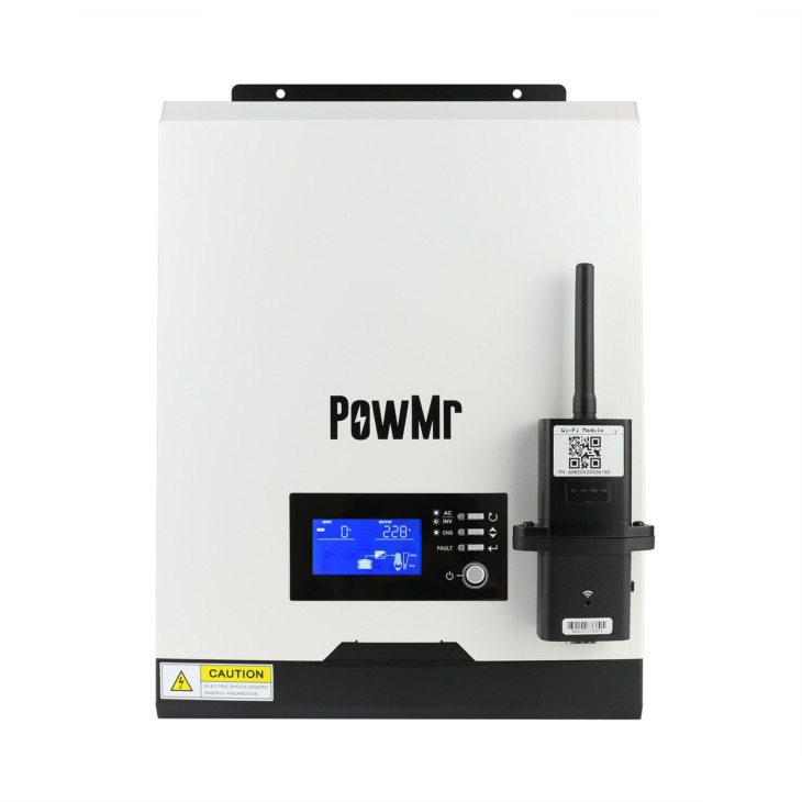 Powmr 3Kva 2400W Hybrid Solar Inverter Töltő 24Vdc 230Vac Beépített 50A ...