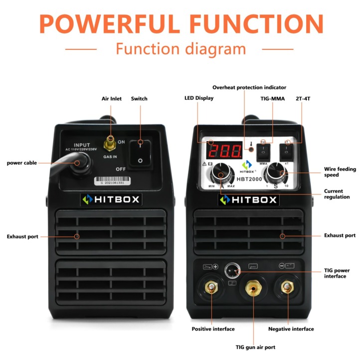 110v 220v Hitbox Hbt2000 Tig Arc 2 In 1 Hegesztő Nem Bot Elektróda Hf 2t 4t Tig Hegesztőgép 3366