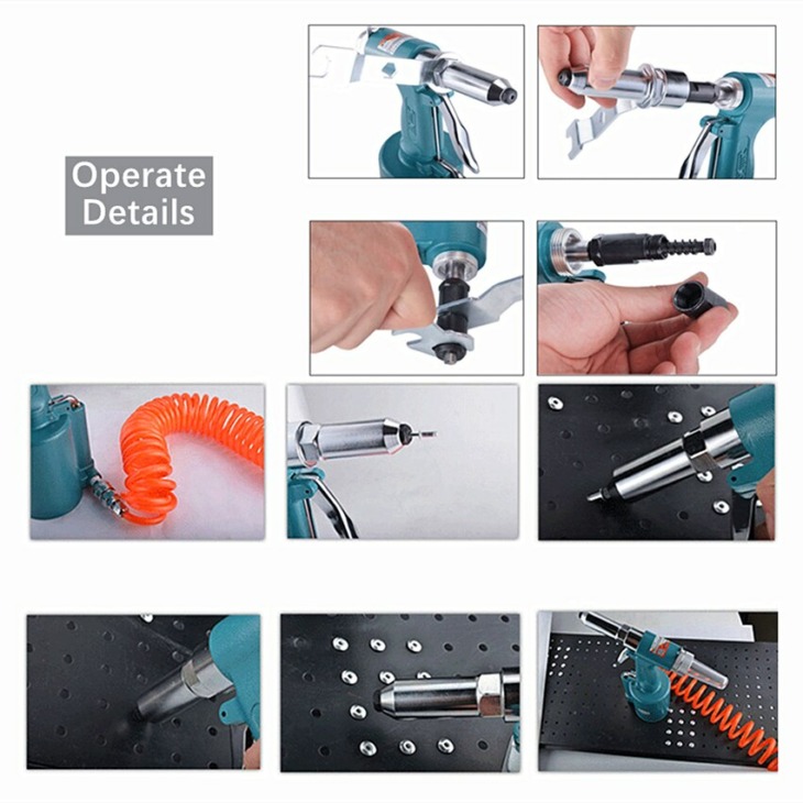 Tajvan Pneumatikus Körömpisztoly Három Claw Rivet Tool Air Riveter ...