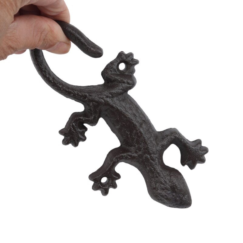 Háztartási Fali Hook Öntöttvas Lizard Tervezése Kabát Törölköző Hat Akasztó Rugalmas Lógó Körmös Lakberendezési Kiegészítők