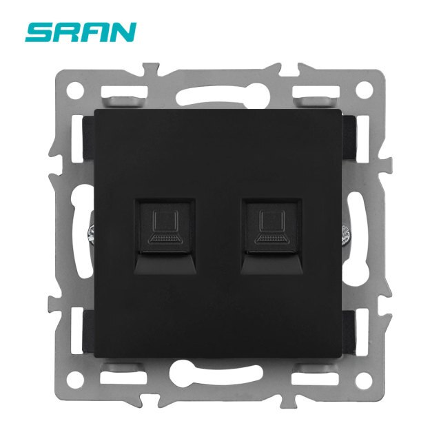 Black Dual RJ45 Cat6