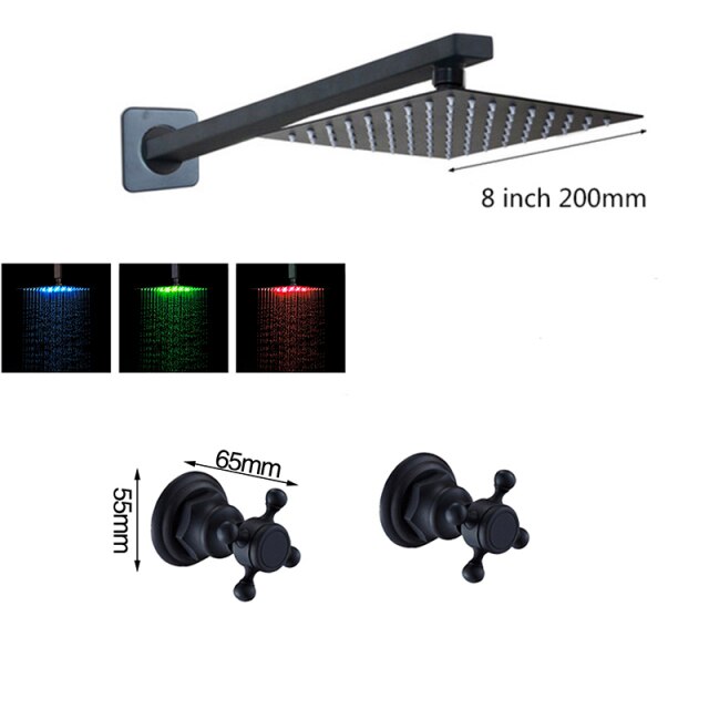 Black Shower 8 LED